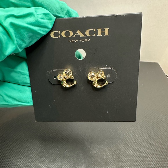 Coach Gold Floral Stud Earrings - Picture 1 of 9